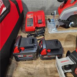 HOUSTON LOCATION - AS-IS (APPEARS LIKE NEW) Milwaukee M18 18-Volt Lithium-Ion Cordless Combo Tool Kit (5-Tool) with (1) 3.0Ah and (1) 1.5Ah Battery  (1) Charger  (1) Tool Bag