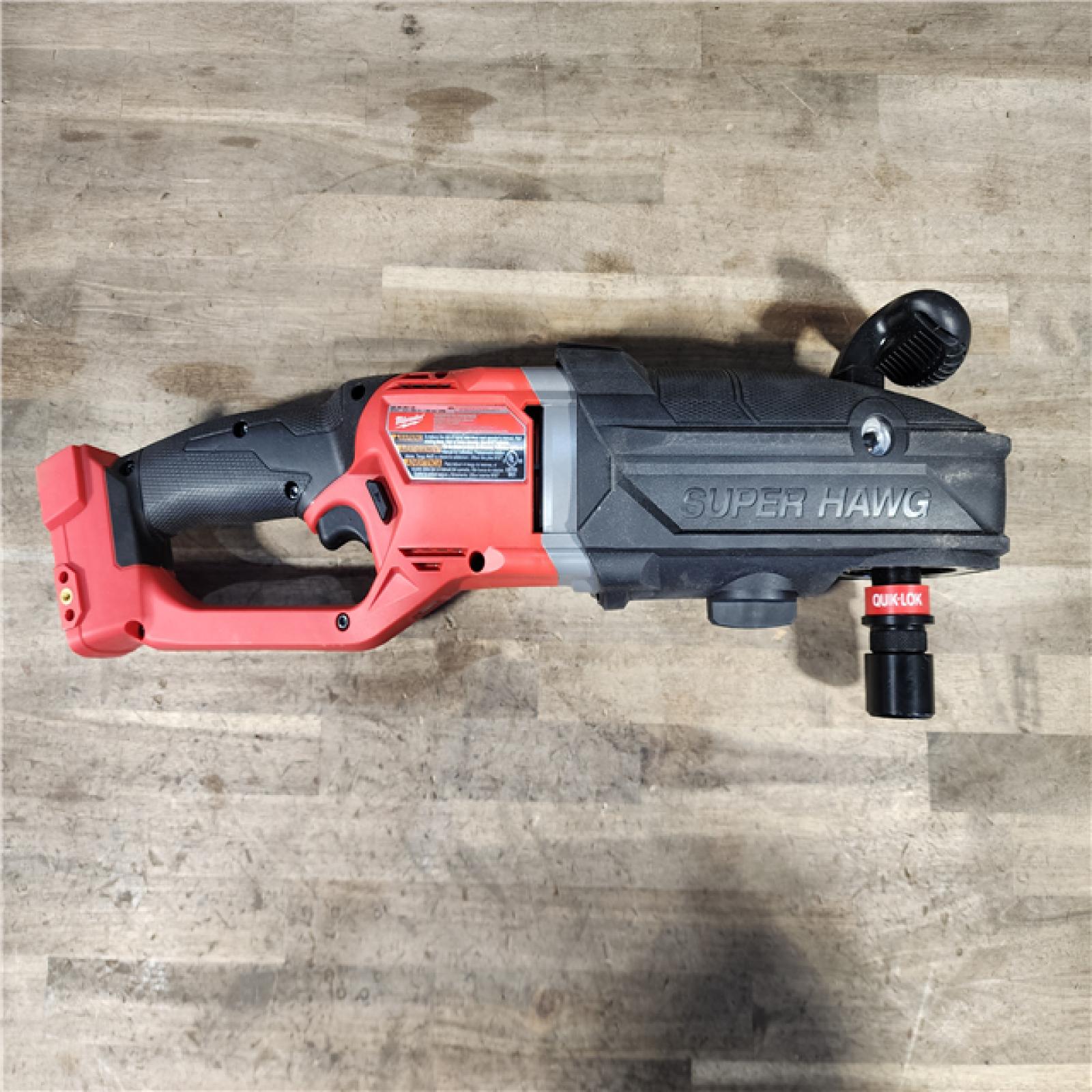 HOUSTON LOCATION - AS-IS Milwaukee M18 FUEL 18V Lithium-Ion Brushless Cordless GEN 2 SUPER HAWG 7/16 in. Right Angle Drill (Tool-Only)