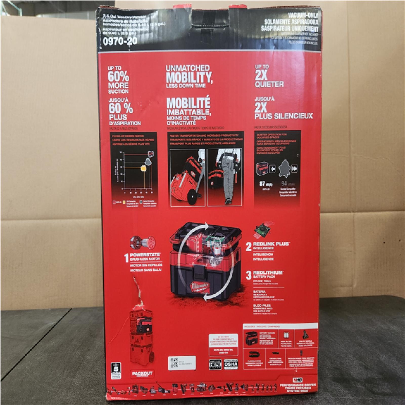 Phoenix NEW Milwaukee M18 FUEL PACKOUT 18-Volt Lithium-Ion Cordless 2.5 Gal. Wet/Dry Vacuum (Vacuum-Only)