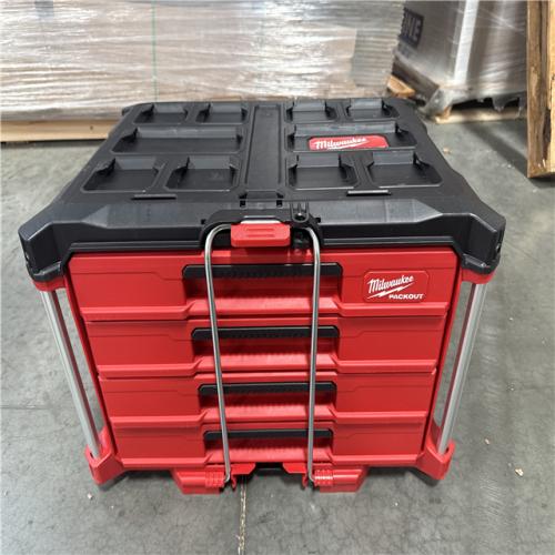 CALIFORNIA AS-IS NEW MILWAUKEE PACKOUT 4-DRAWER TOOL BOX