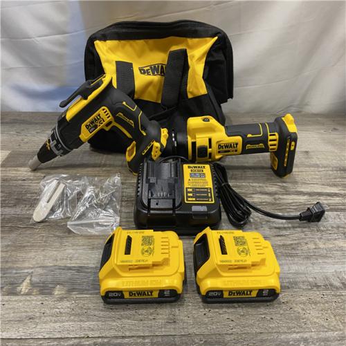 AS-IS DEWALT 20-Volt Lithium-Ion Cordless Brushless Screwgun and Cut-Out Combo Kit