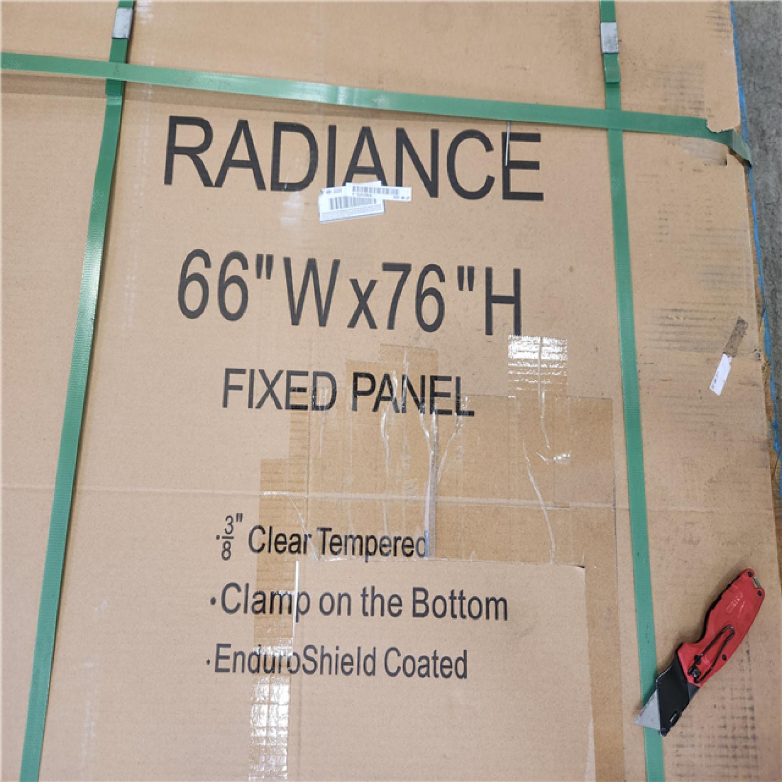 Phoenix NEW AZUPIN VestaXL 76 in.-80 in. W x 76 in. H Sliding Frameless Shower Door in Brushed Nickel with Clear Glass (SEALED)