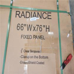 Phoenix NEW AZUPIN VestaXL 76 in.-80 in. W x 76 in. H Sliding Frameless Shower Door in Brushed Nickel with Clear Glass (SEALED)