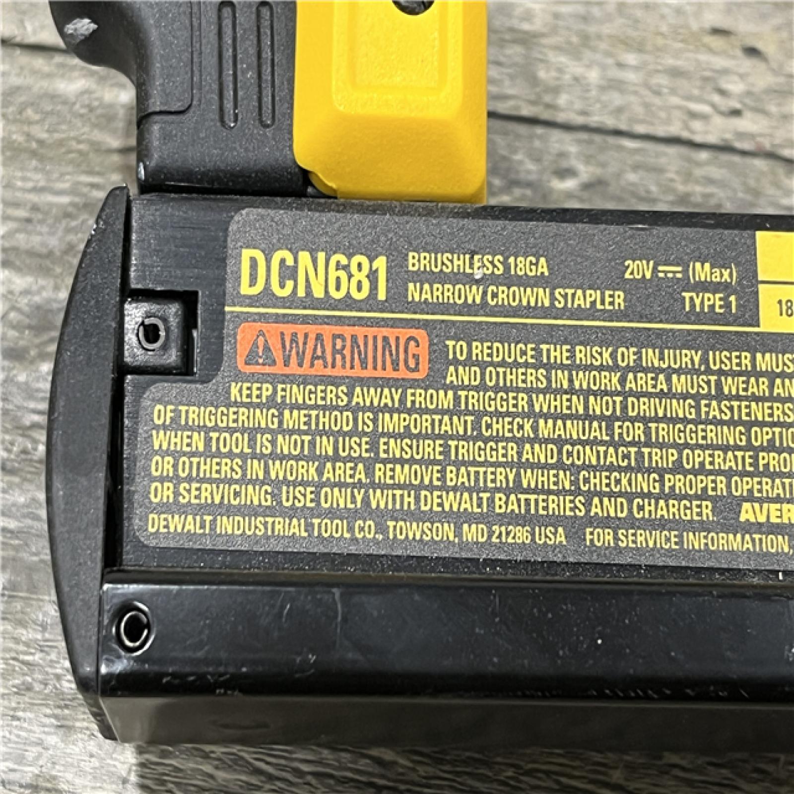 AS-IS DEWALT 20V MAX XR Lithium-Ion Cordless 18-Gauge Narrow Crown Stapler Kit
