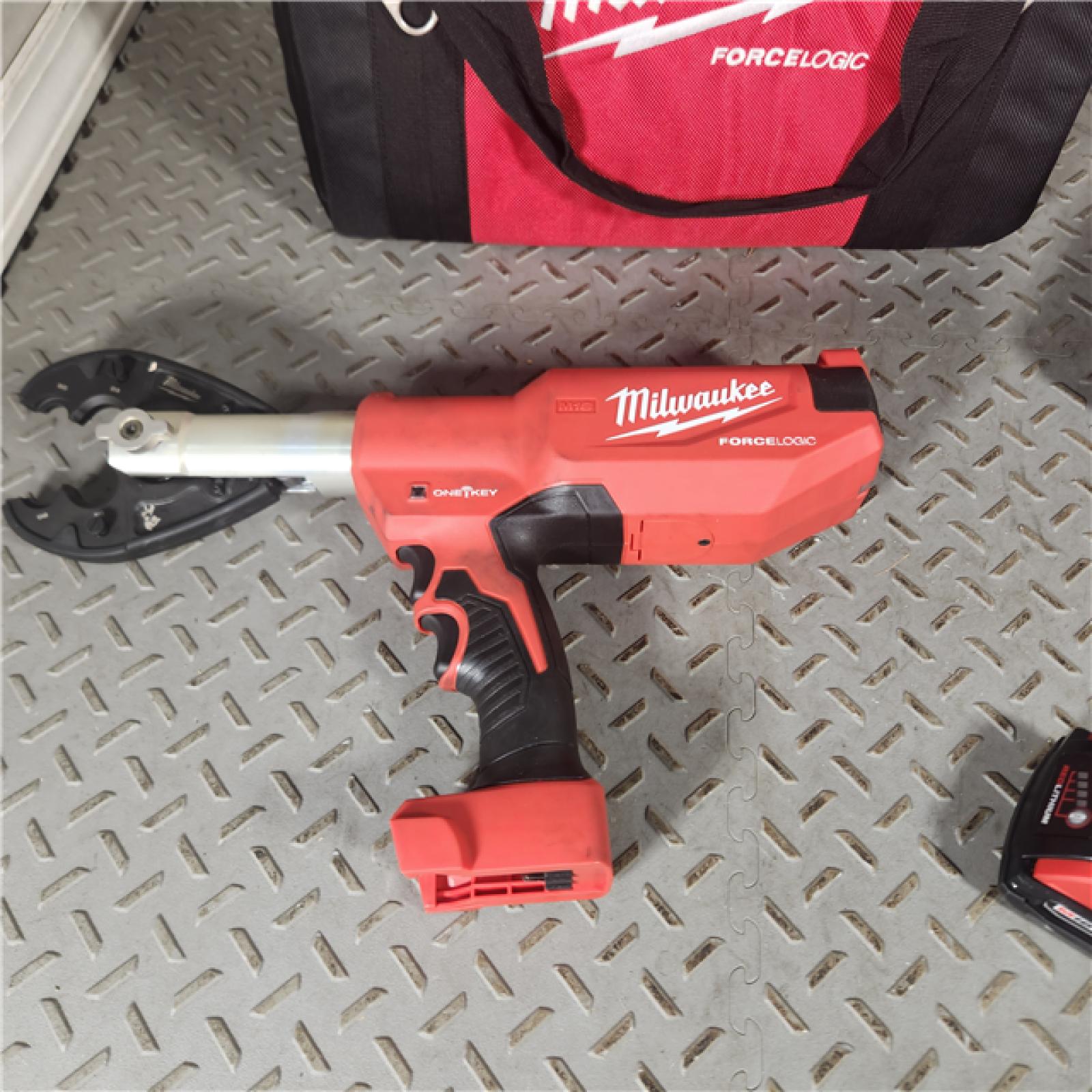 Houston location- AS-IS Milwaukee M18 18V Lithium-Ion Cordless FORCE LOGIC 6-Ton Pistol Utility Crimping (Tool-Only)