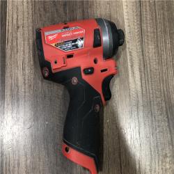 AS-IS Milwaukee M12 FUEL 12-Volt Lithium-Ion Brushless Cordless 1/4 in. Hex Impact Driver (Tool-Only)