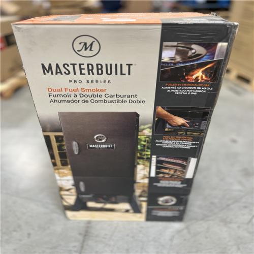 LIKE NEW! - Masterbuilt 30 in. Dual Fuel Propane Gas and Charcoal Smoker in Black