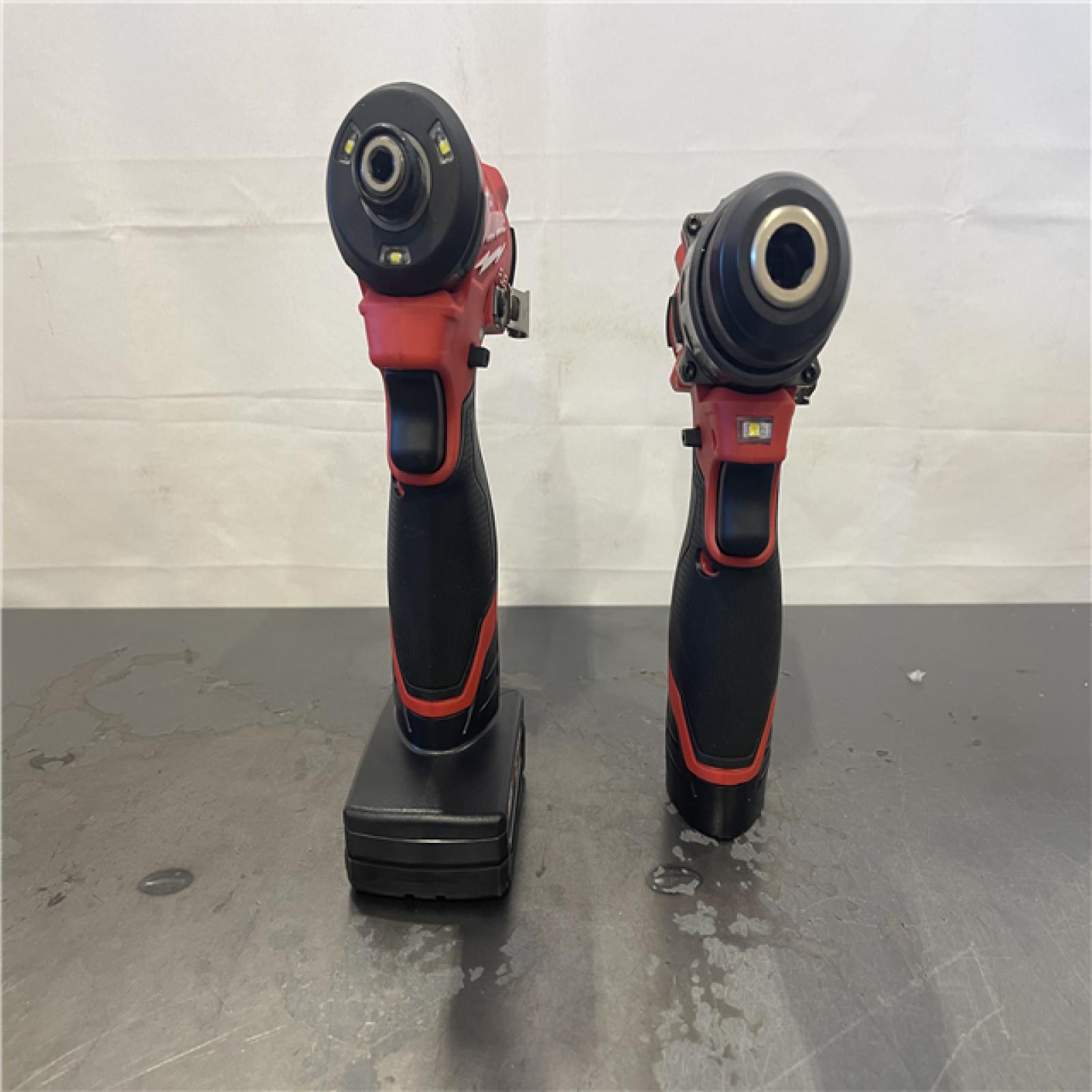 AS-IS- Milwaukee M12 FUEL Cordless 2-Tool Combo Kit: 1/2Hammer Drill  1/4Hex Impact Driver