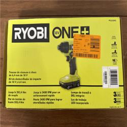 California NEW/Sealed Ryobi 18V 1/4 Impact Drive Kit, Includes (2) Batteries & Charger