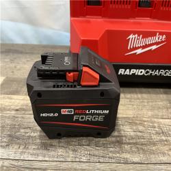 AS-IS Milwaukee 18V Lithium-Ion REDLITHIUM FORGE Starter Kit with (2) 12.0 Ah Battery Pack and PACKOUT 6-Port Rapid Charger