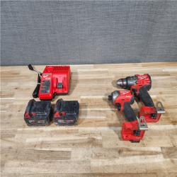HOUSTON LOCATION - AS-IS MILWAUKEE 2 TOOL COMBO KIT W/ (2) BATTERY & CHARGER