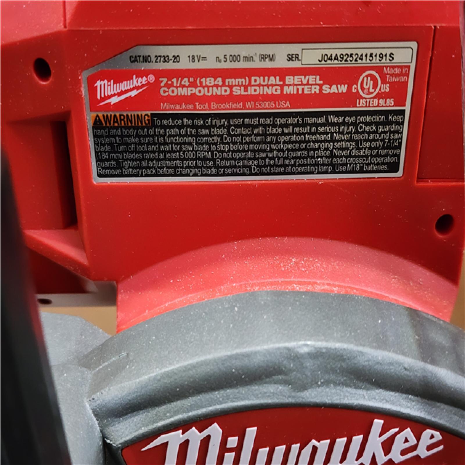 HOUSTON LOCATION - AS-IS Milwaukee M18 FUEL 7-1/4 in. Cordless Brushless Dual-Bevel Sliding Compound Miter Saw (Tool Only)