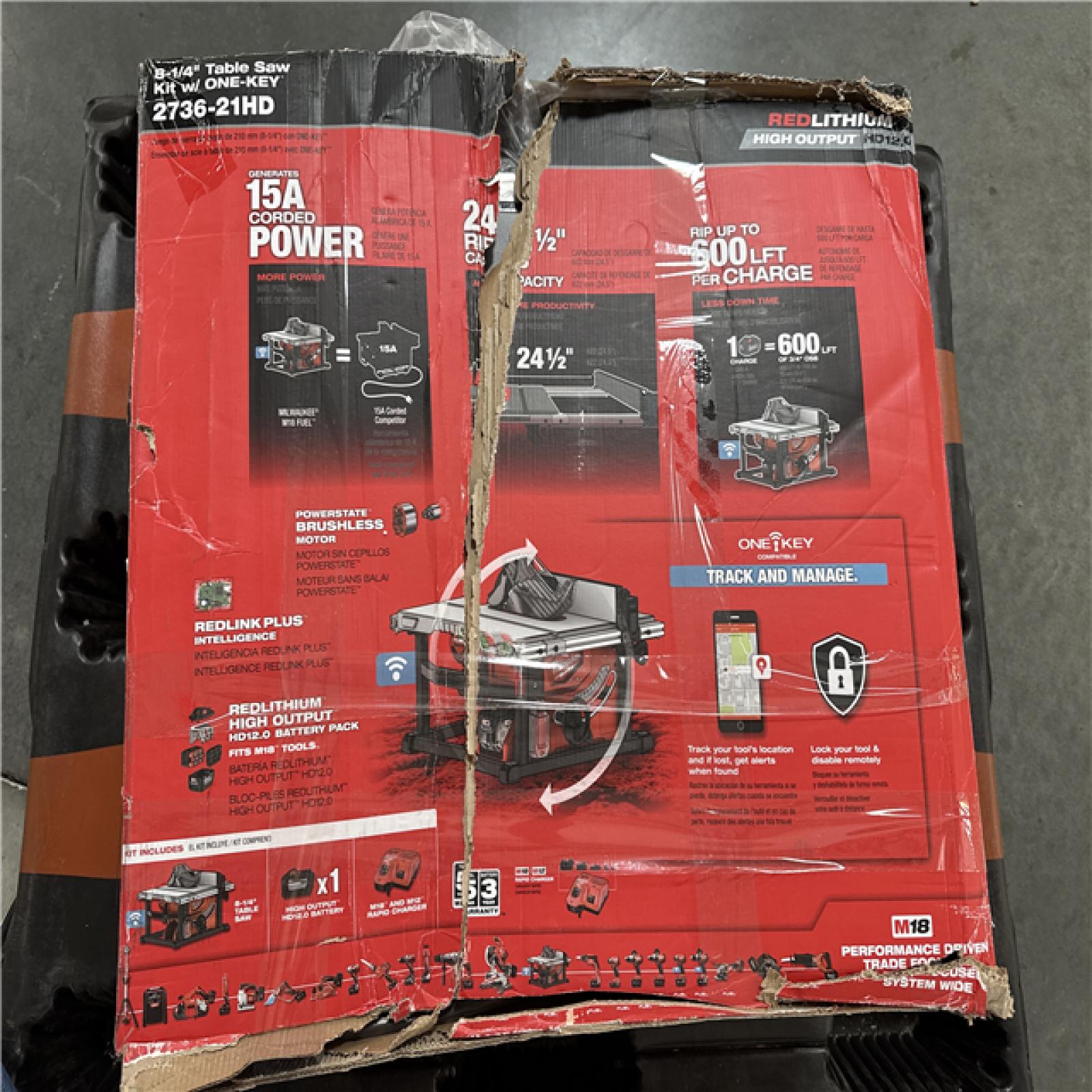 California AS-IS Milwaukee 8-1/4 Table Saw  Includs (1) Battery & Charger