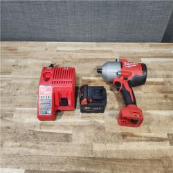 HOUSTON LOCATION - AS - IS Milwaukee M18 18-Volt Lithium-Ion Brushless 1/2 in. High Torque Impact Wrench with Friction Ring COMBO KIT