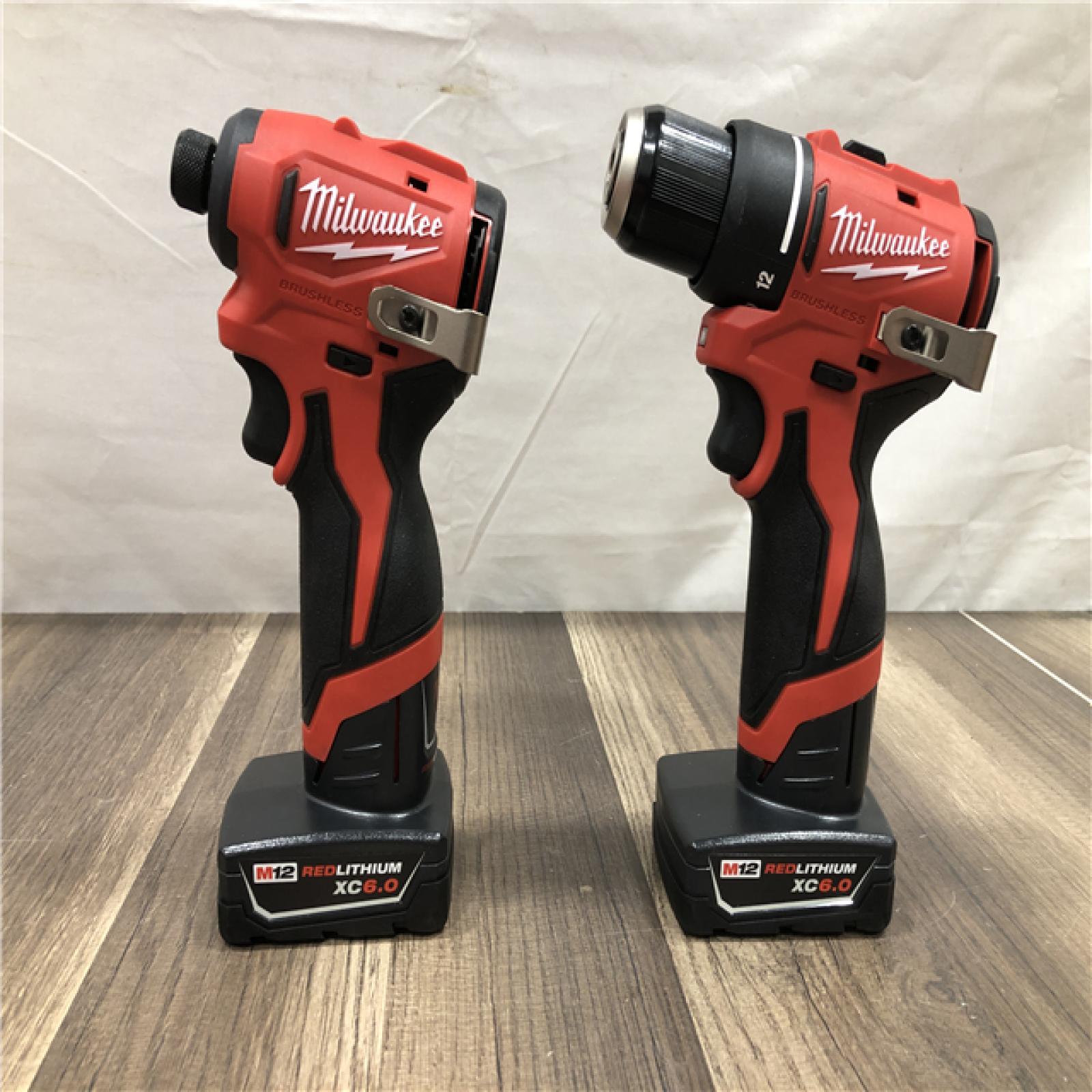 AS-IS Milwaukee 12-Volt Lithium-Ion Brushless Cordless Subcompact Drill and Impact Driver Combo Kit