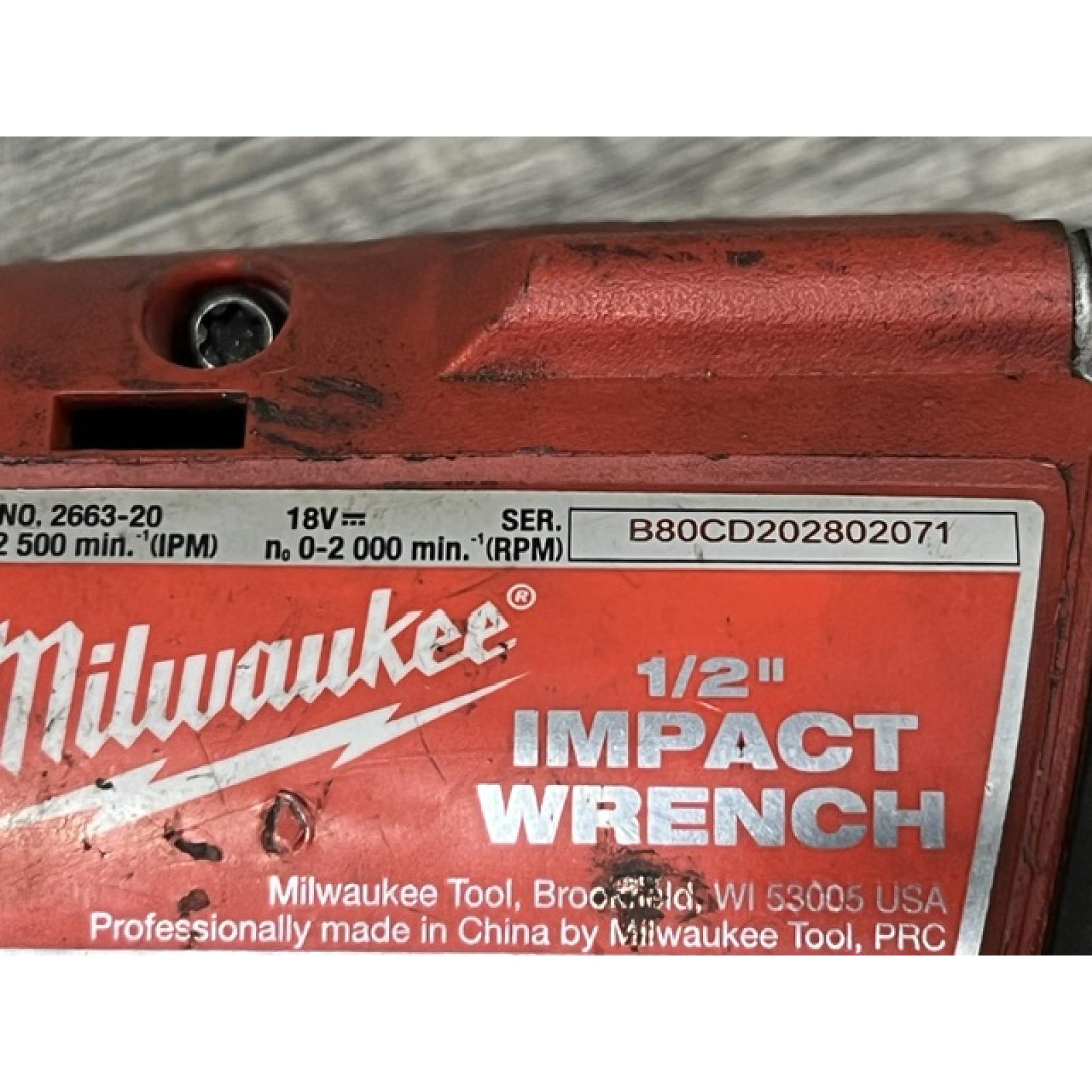 AS-IS Milwaukee 18V Lithium-Ion Cordless 1/2 in. Impact Wrench W/ Friction Ring (Tool-Only)