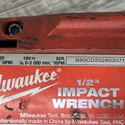 AS-IS Milwaukee 18V Lithium-Ion Cordless 1/2 in. Impact Wrench W/ Friction Ring (Tool-Only)