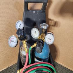 HOUSTON LOCATION - AS-IS Lincoln Electric Port-a-Torch Kit with Oxygen and Acetylene Tanks and 3/16 in. X 12 Ft. Hose  for Cutting Welding and Brazing