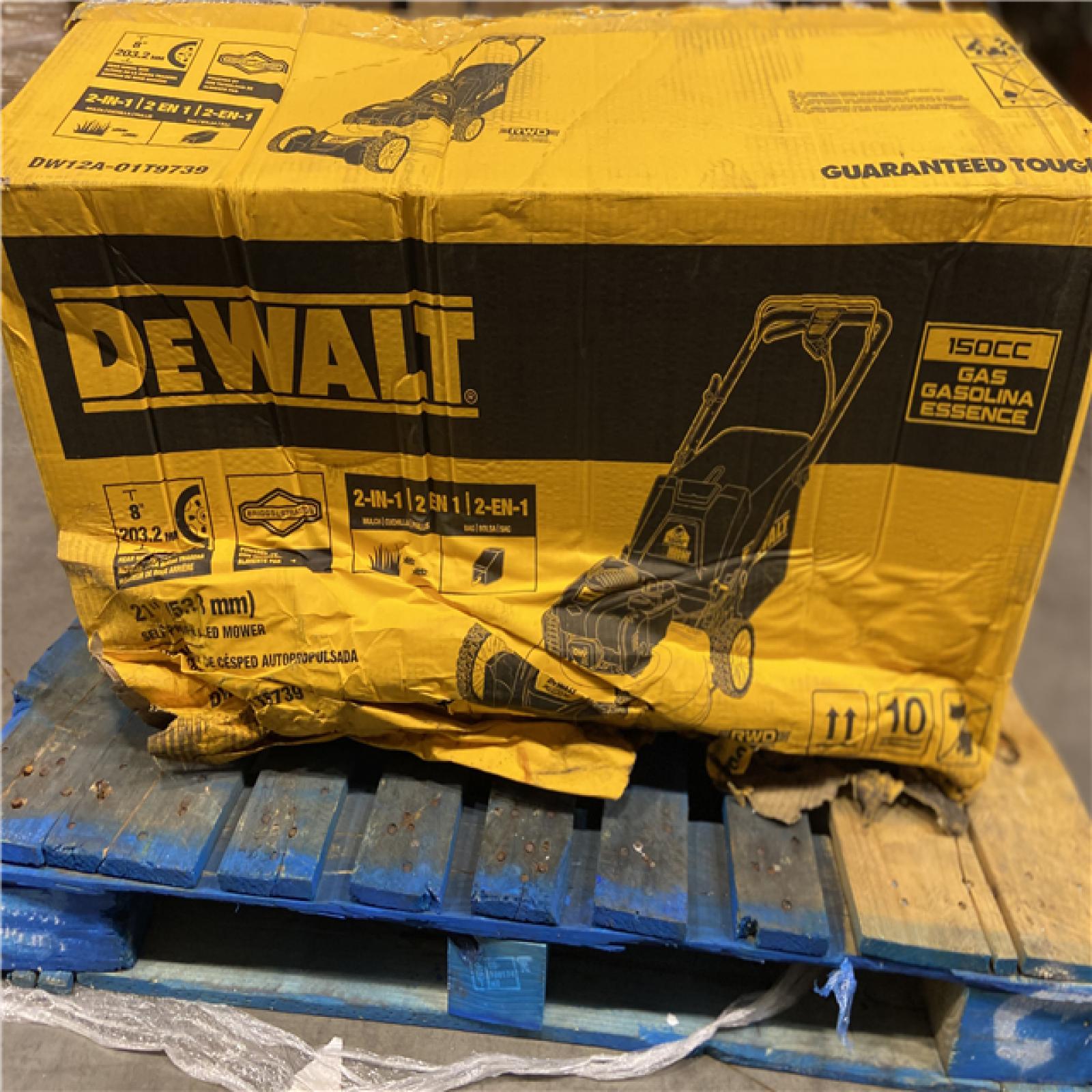DALLAS LOCATION - DEWALT 21 in. 150cc Briggs and Stratton 625ex Engine Rear Wheel Drive 2-in-1 Gas Self Propelled Walk Behind Lawn Mower