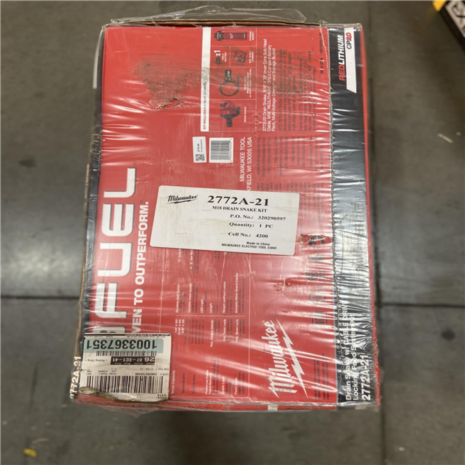 NEW! - Milwaukee M18 FUEL 18-Volt Lithium-Iron Cordless Plumbing Drain Snake Auger Kit with w/ CABLE DRIVE & 5/16 in. x 35 ft. Cable