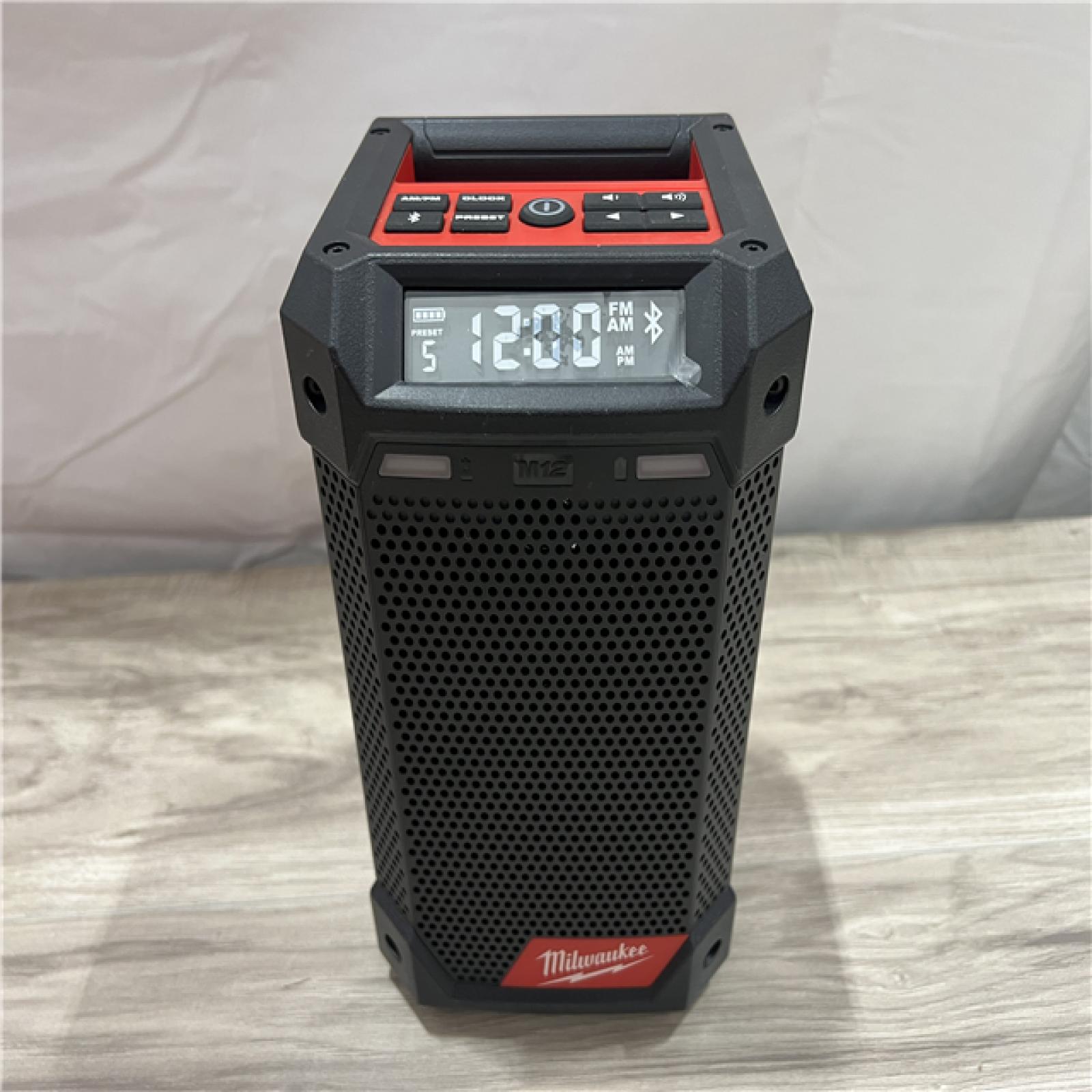 AS-IS Milwaukee 12-Volt Lithium-Ion Cordless Bluetooth/AM/FM Jobsite Radio with Charger