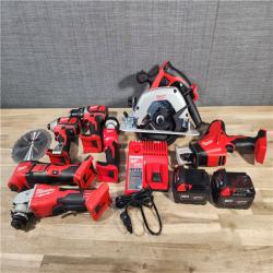 HOUSTON LOCATION - AS-IS (APPEARS LIKE NEW) Milwaukee M18 18-Volt Lithium-Ion Cordless Combo Kit 7-Tool with 2-Batteries, Charger and Tool Bag