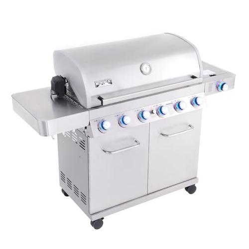 Phoenix Location NEW Monument Grills 6-Burner Propane Gas Grill in Stainless with LED Controls, Side Burner and Rotisserie Kit