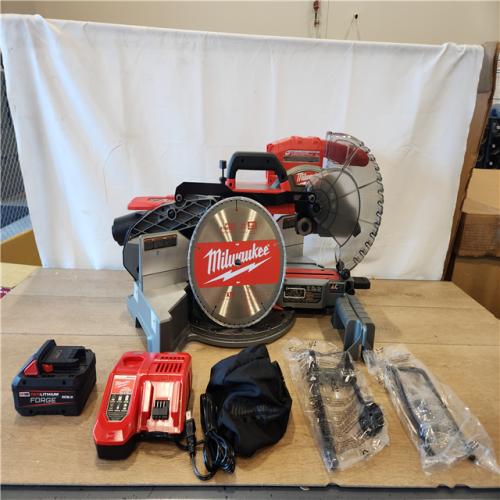 LIKE-NEW- Milwaukee FUEL 18V 10 in. Lithium-Ion Brushless Cordless Dual Bevel Sliding Compound Miter Saw Kit