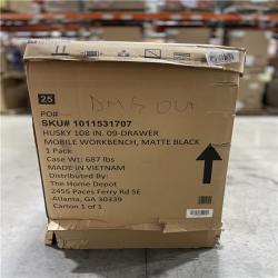 DALLAS LOCATION- AS IS- Husky 108 in. W x 24 in. D 9-Drawer Heavy-Duty Mobile Workbench with Stainless Steel Top in Matte Black