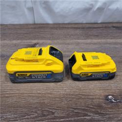 AS-IS DeWalt 20V MAX POWERSTACK DCBP315-2C Lithium-Ion 1.7Ah and 5Ah Battery and Charger Starter Kit 3 Pc