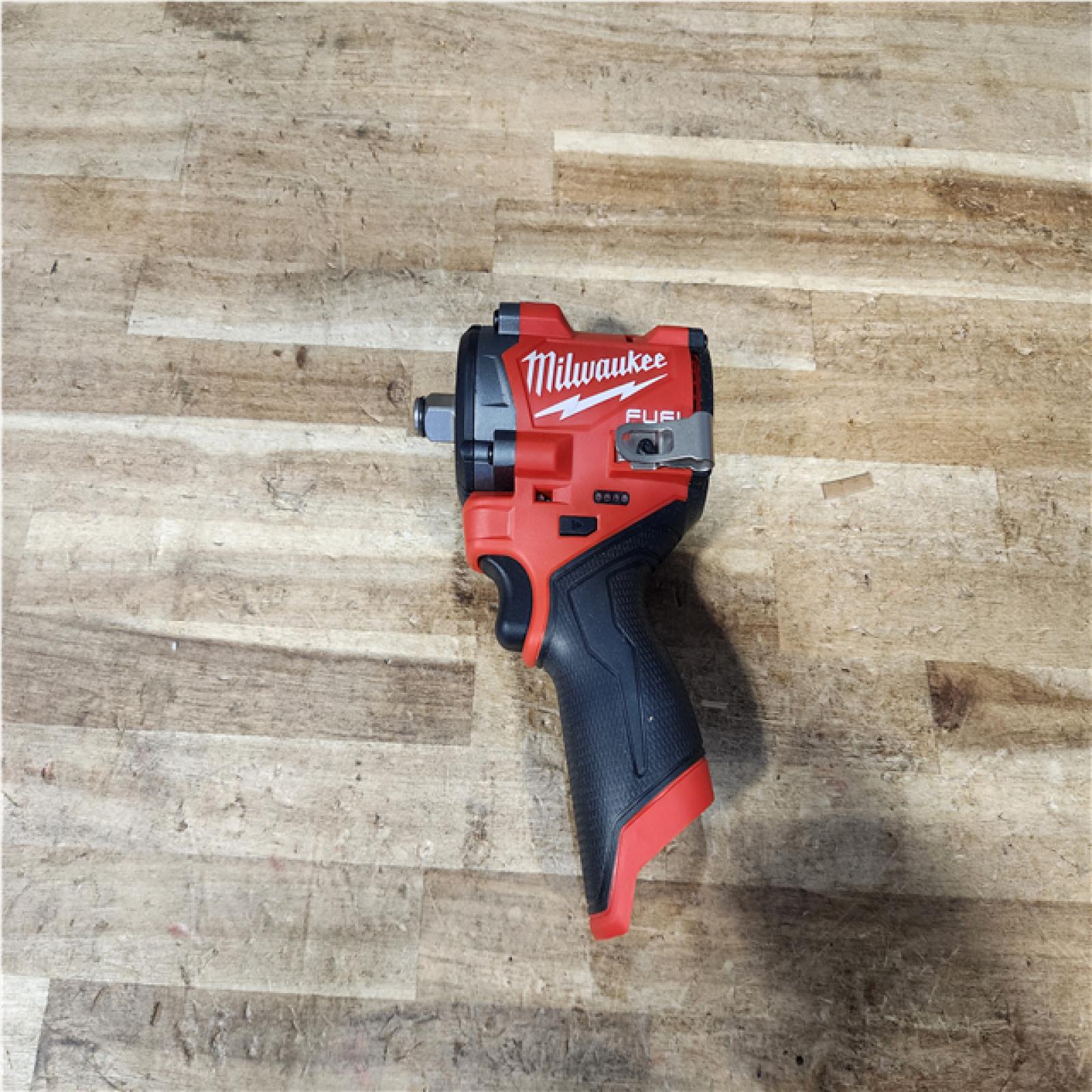 Houston Location AS-IS Milwaukee FUEL 12V Lithium-Ion Brushless Cordless Stubby 1/2 in. Impact Wrench (Tool-Only)