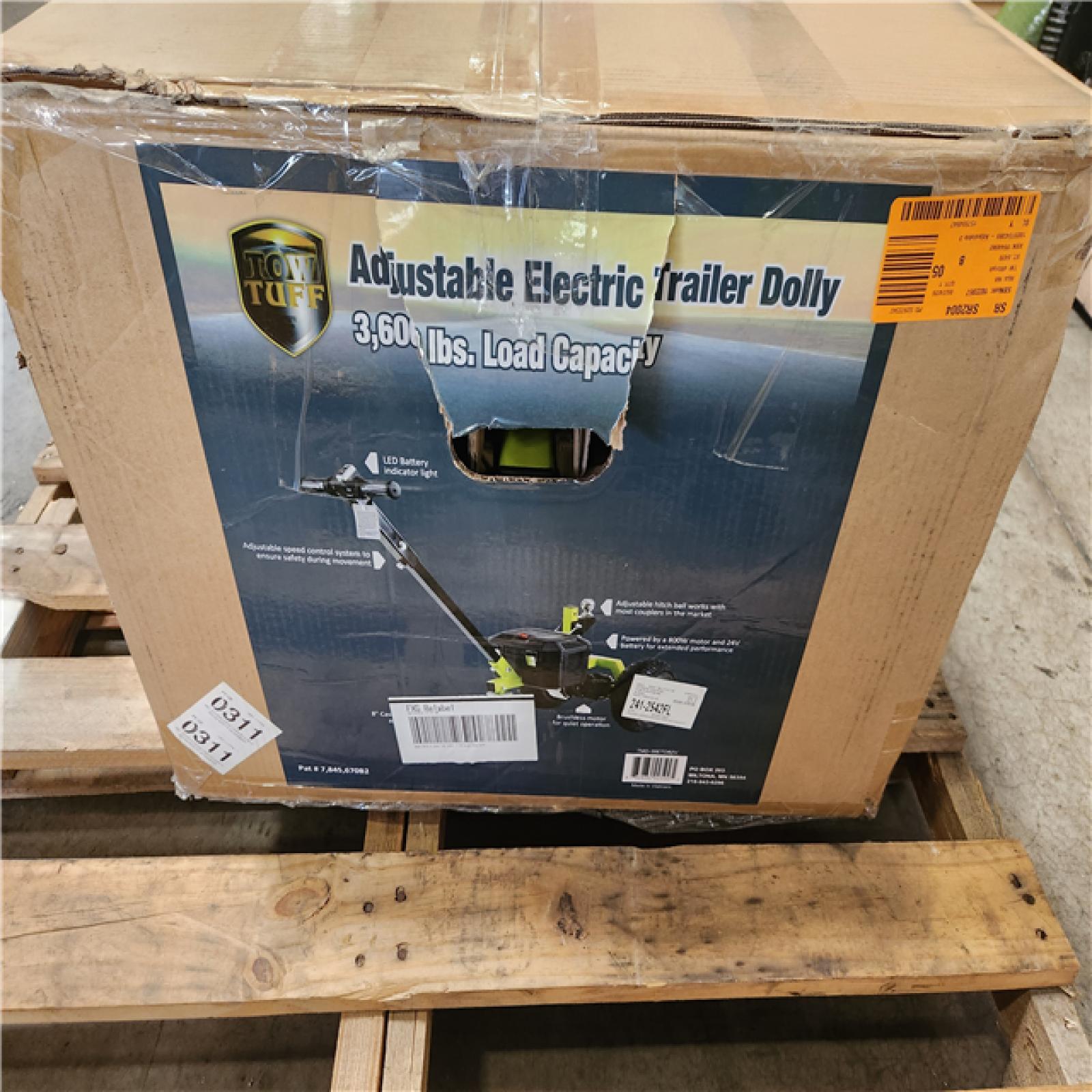 Phoenix NEW YARD TUFF Adjustable 3500 Lbs Capacity Electric Trailer Dolly  Green (SEALED)