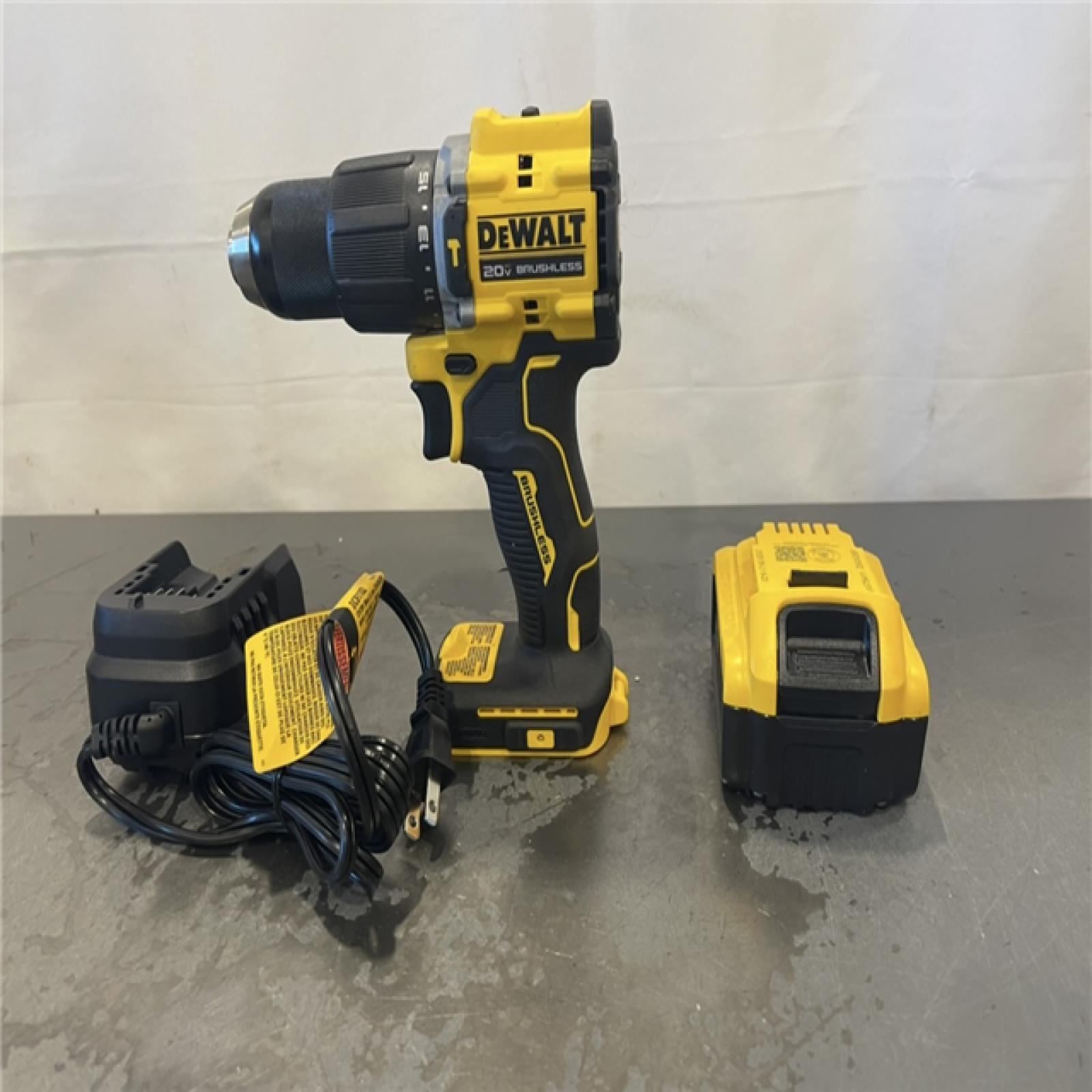 AS-IS- DeWalt ATOMIC 20V Lithium-Ion Cordless 1/2 in. Hammer Drill Kit with 5.0 Ah Battery and Charger