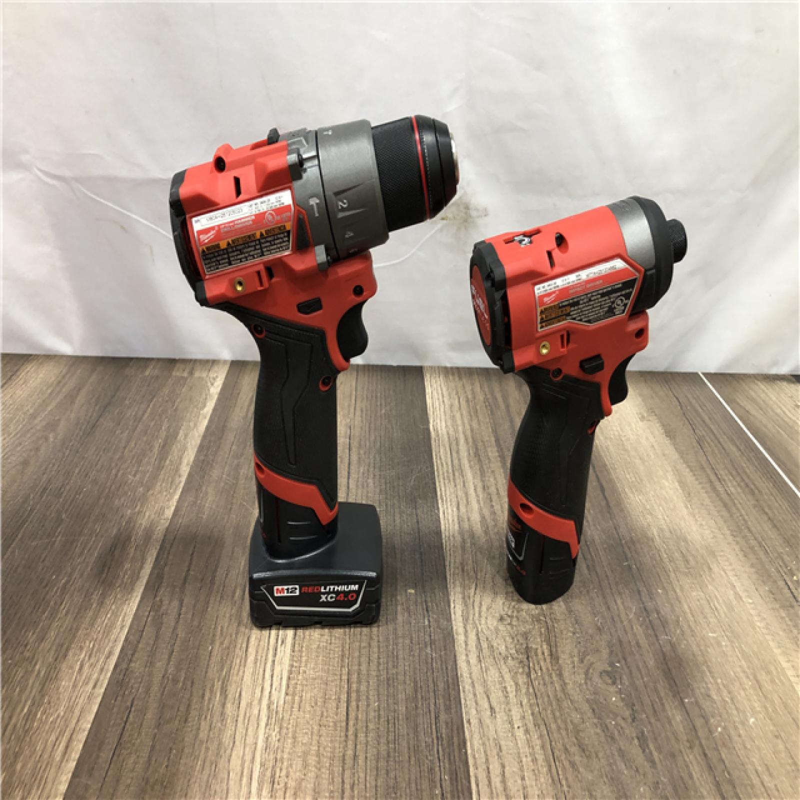 AS-IS Milwaukee FUEL 12-Volt Lithium-Ion Brushless Cordless Hammer Drill and Impact Driver Combo Kit