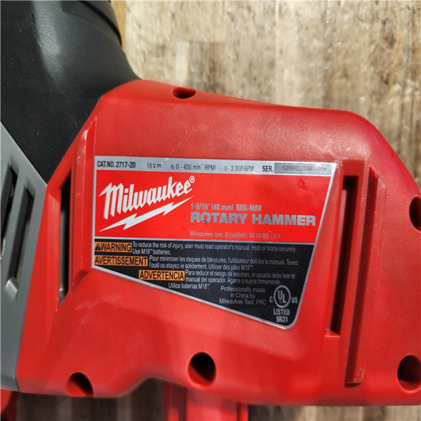 HOUSTON LOCATION - AS - IS Milwaukee FUEL 18V Lithium-Ion Brushless Cordless 1-9/16 in. SDS-Max Rotary Hammer (Tool-Only)