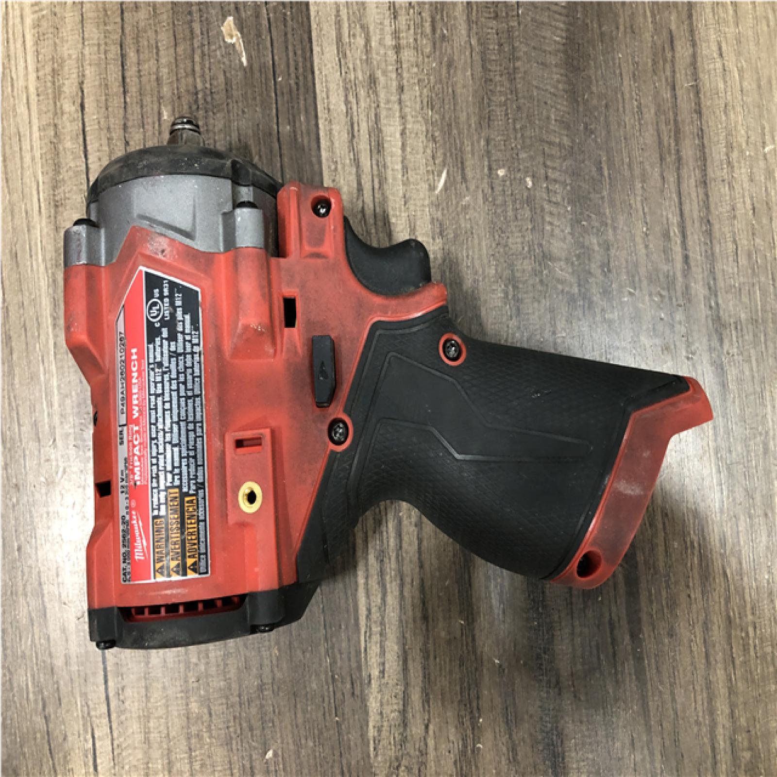 AS-IS Milwaukee FUEL 12V Lithium-Ion Brushless Cordless Stubby 3/8 in. Impact Wrench (Tool-Only)