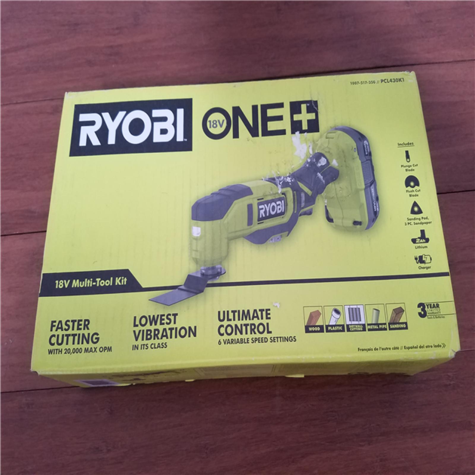 California NEW Ryobi One+ 18V Multi-Tool Kit  Includes (1) Battery & Charger