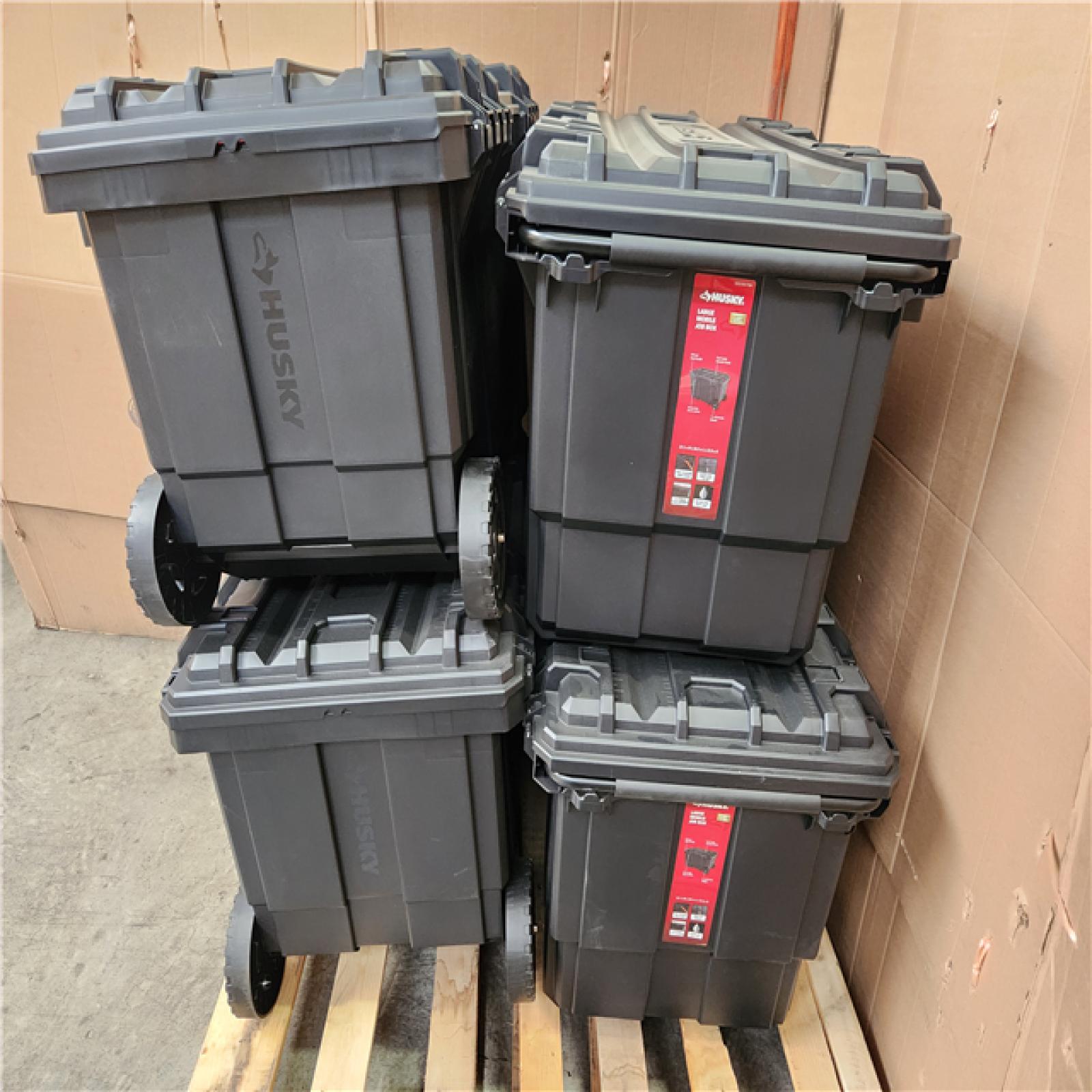 Phoenix AS-IS Husky 23 in. Black Heavy Duty Large Rolling Toolbox with Tool Tray and Keyed Lock Pallet (4-Boxes)