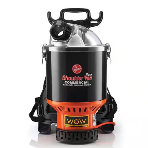 NEW! - HOOVER COMMERCIAL Commercial Pro Shoulder Vac 1.6 gal Bagged Corded HEPA Filter for Carpet and Hard Floor  Black  Backpack Canister Vacuum