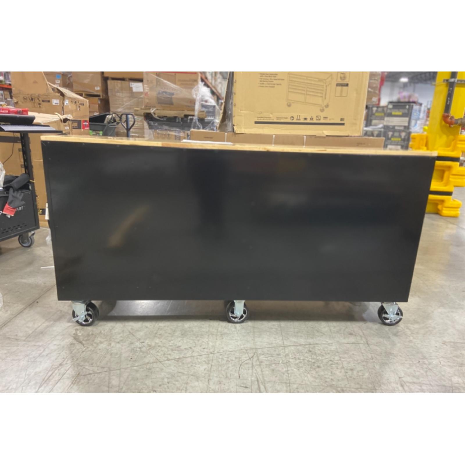 DALLAS LOCATION -Husky Tool Storage 72 in. W Standard Duty Gloss Black Mobile Workbench Tool Chest