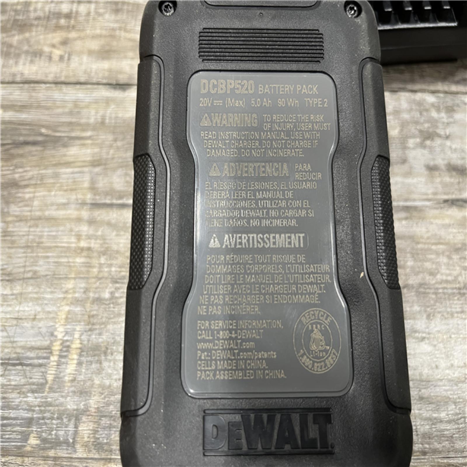 AS-IS DEWALT 20V MAX XR POWERSTACK Lithium-Ion Battery Starter Kit with 5.0Ah Battery and Charger