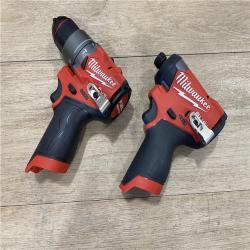 AS-IS Milwaukee FUEL 12-Volt Lithium-Ion Brushless Cordless Hammer Drill and Impact Driver Combo Kit