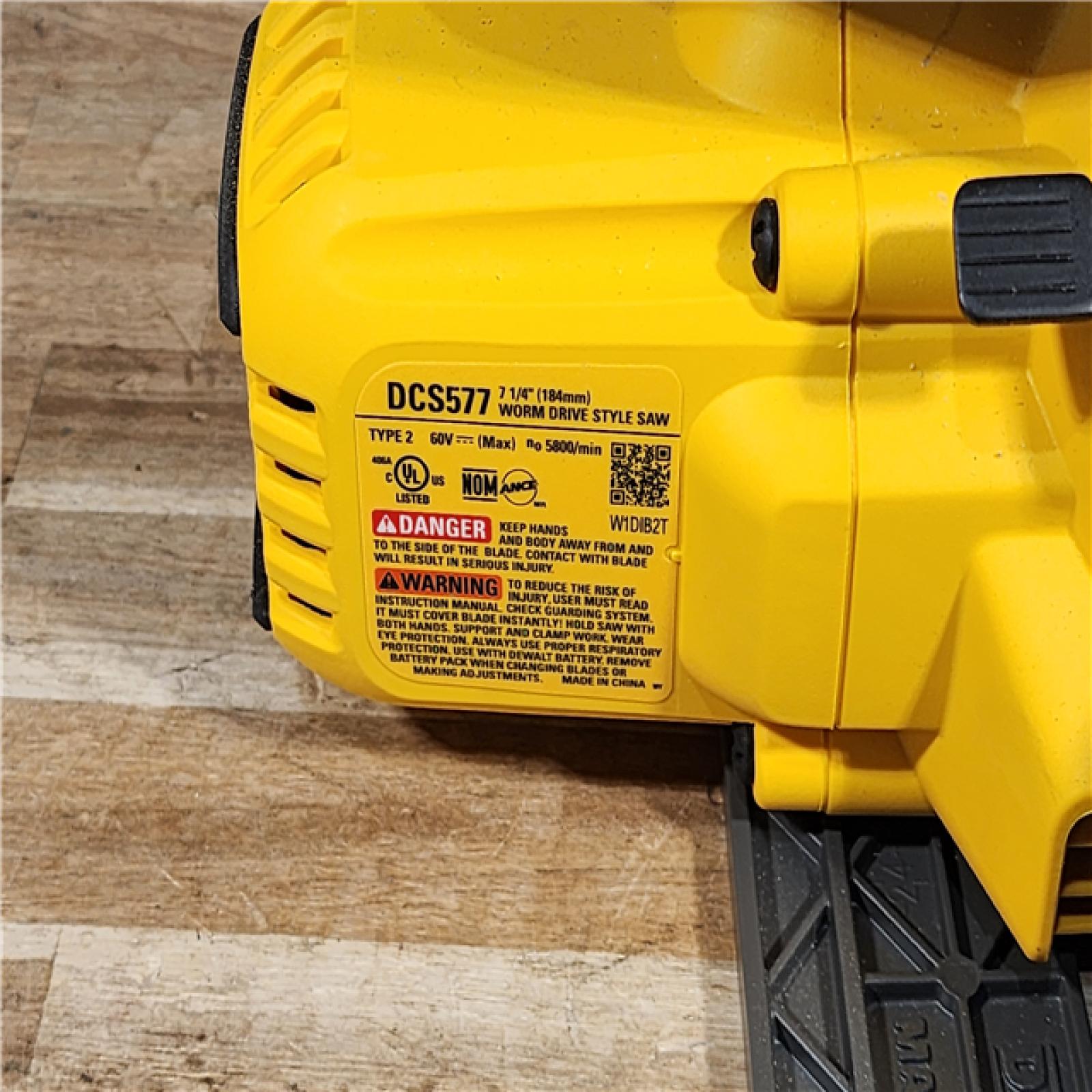 HOUSTON LOCATION - AS-IS (APPEARS LIKE NEW) DEWALT FLEXVOLT 60V MAX Cordless Brushless 7-1/4 in. Wormdrive Style Circular Saw (Tool Only)