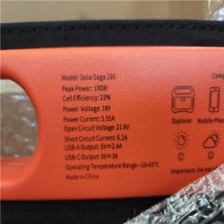 Phoenix NEW Jackery SolarSaga 100-Watt Portable Solar Panel for Explorer 290/550/880/1000/1500 Power Station with built-in 2 USB Outputs