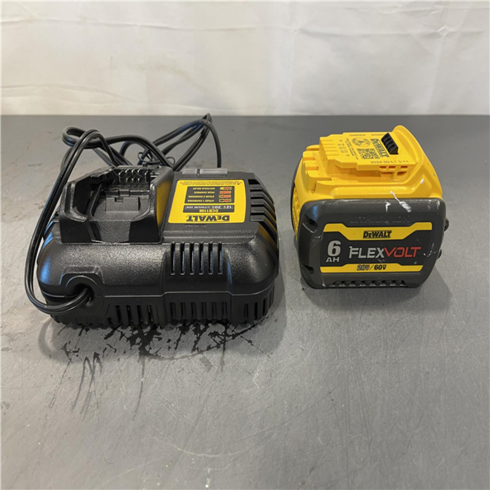 AS-IS - DEWALT FLEXVOLT 20V/60V MAX Lithium-Ion 6.0Ah Battery Pack with 6 Amp Output Charger