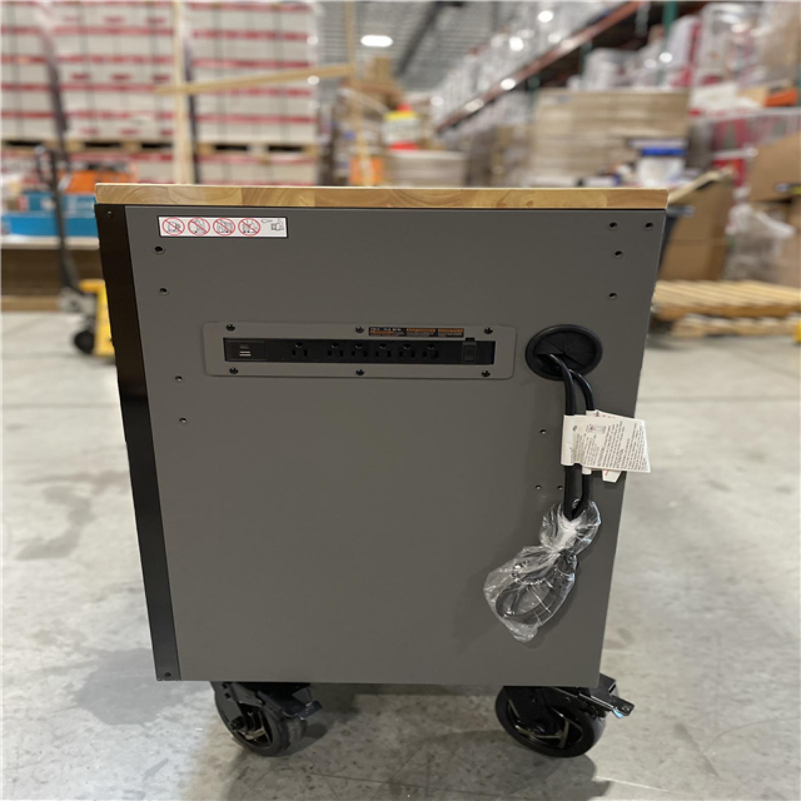 DALLAS LOCATION- AS-IS HUSKY Heavy Duty 61 in. W x 23 in. D 15-Drawer Matte Gray Mobile Workbench Cabinet