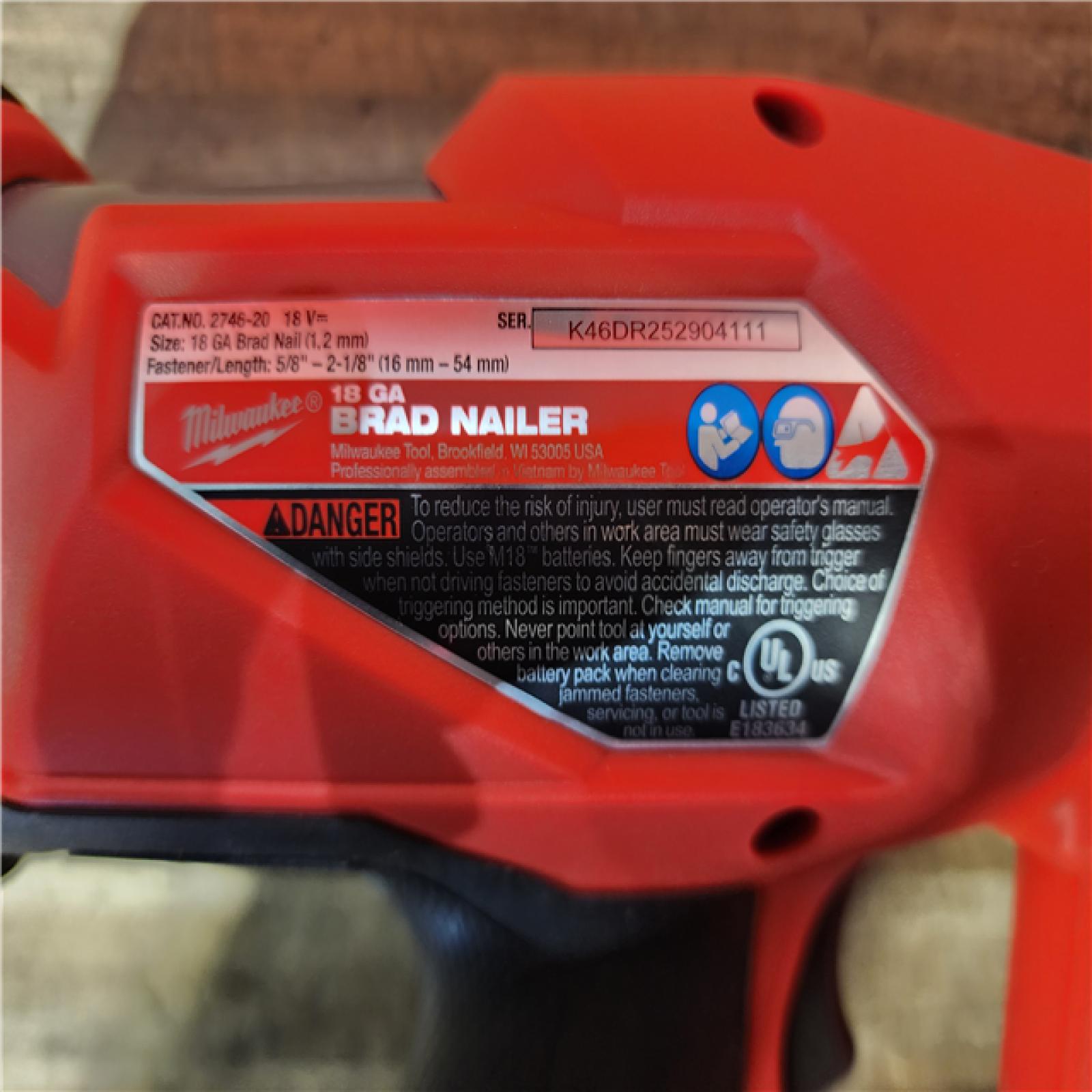 HOUSTON LOCATION - AS-IS (APPEARS LIKE NEW) Milwaukee FUEL 18-Volt Lithium-Ion Brushless Cordless Gen II 18-Gauge Brad Nailer (Tool-Only)