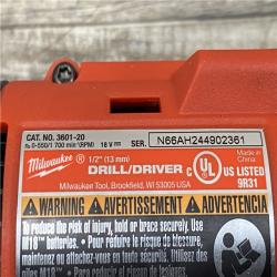 AS-IS Milwaukee 18V Lithium-Ion Brushless Cordless 1/2 in. Compact Drill/Driver Kit