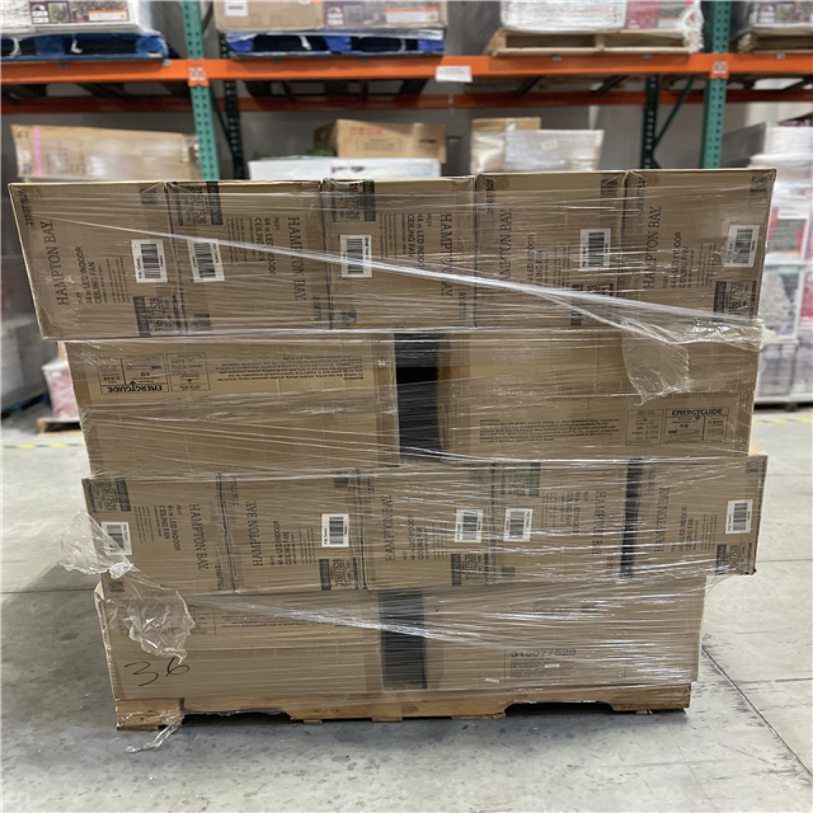 DALLAS LOCATION - Hampton Bay Riley 44 in. LED Brushed Nickel Indoor Ceiling Fan with Light Kit PALLET-(36 UNITS)