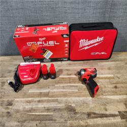 HOUSTON LOCATION - AS-IS (APPEARS LIKE NEW) Milwaukee M12 FUEL SURGE 12V Lithium-Ion Brushless Cordless 1/4 in. Hex Impact Driver Compact Kit W/Two 2.0Ah Batteries  Bag